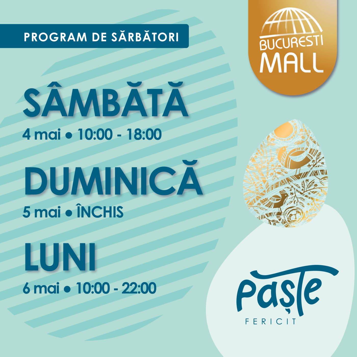 Bucureşti Mall-Vitan şi Plaza România au program special de Paşte