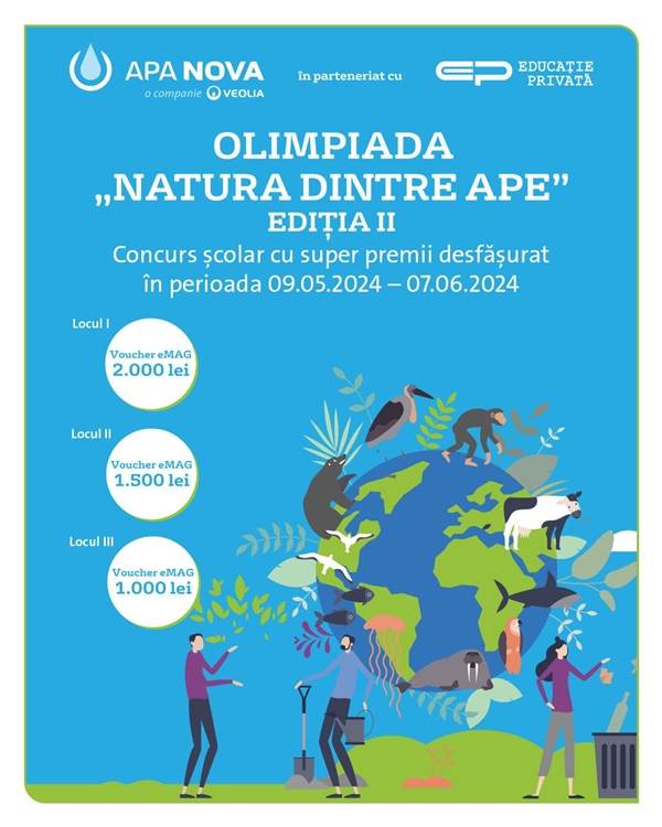 Apa Nova organizează cea de-a doua ediţie a proiectului "Natura dintre ape"