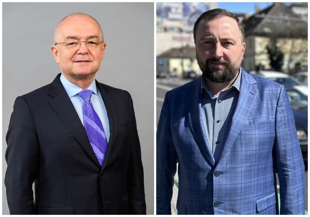 Emil Boc, PNL (stânga) şi Călin Cozma, AUR