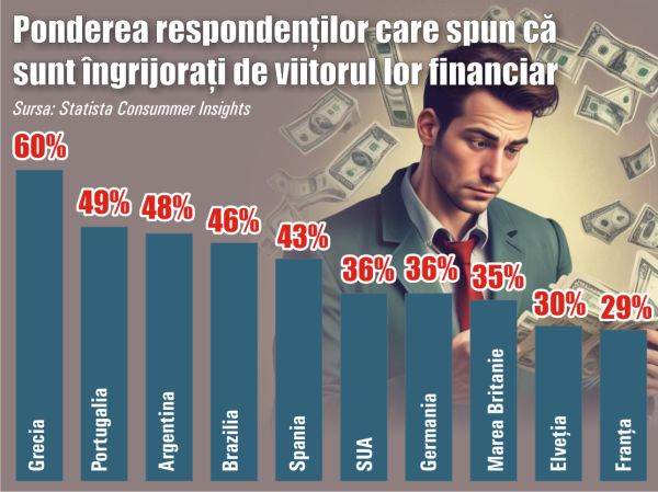 Statista: Grecia - ţara cu cele mai multe persoane îngrijorate de viitorul lor financiar