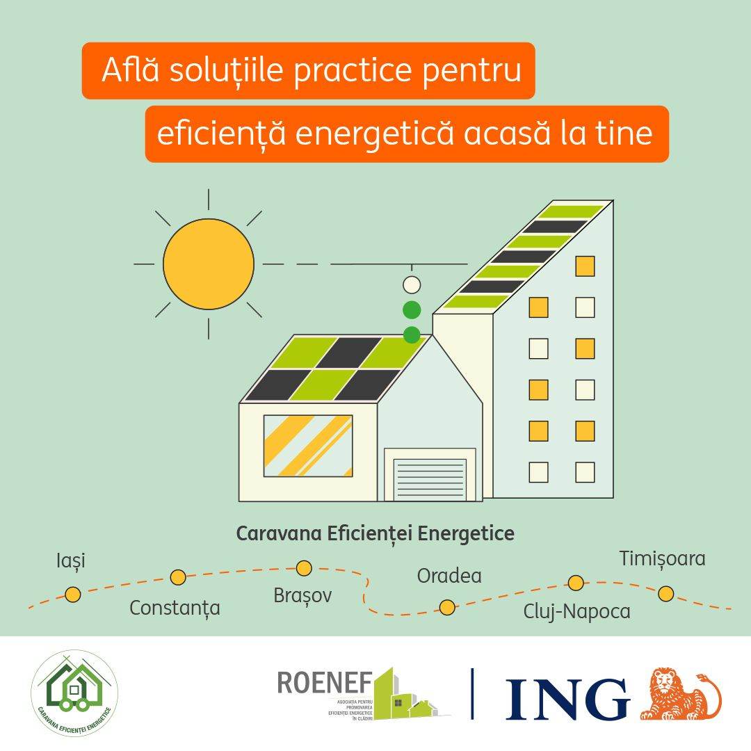 ROENEF, alături de ING Bank România şi autorităţi locale, lansează un proiect naţional dedicat promovării eficienţei energetice în clădiri