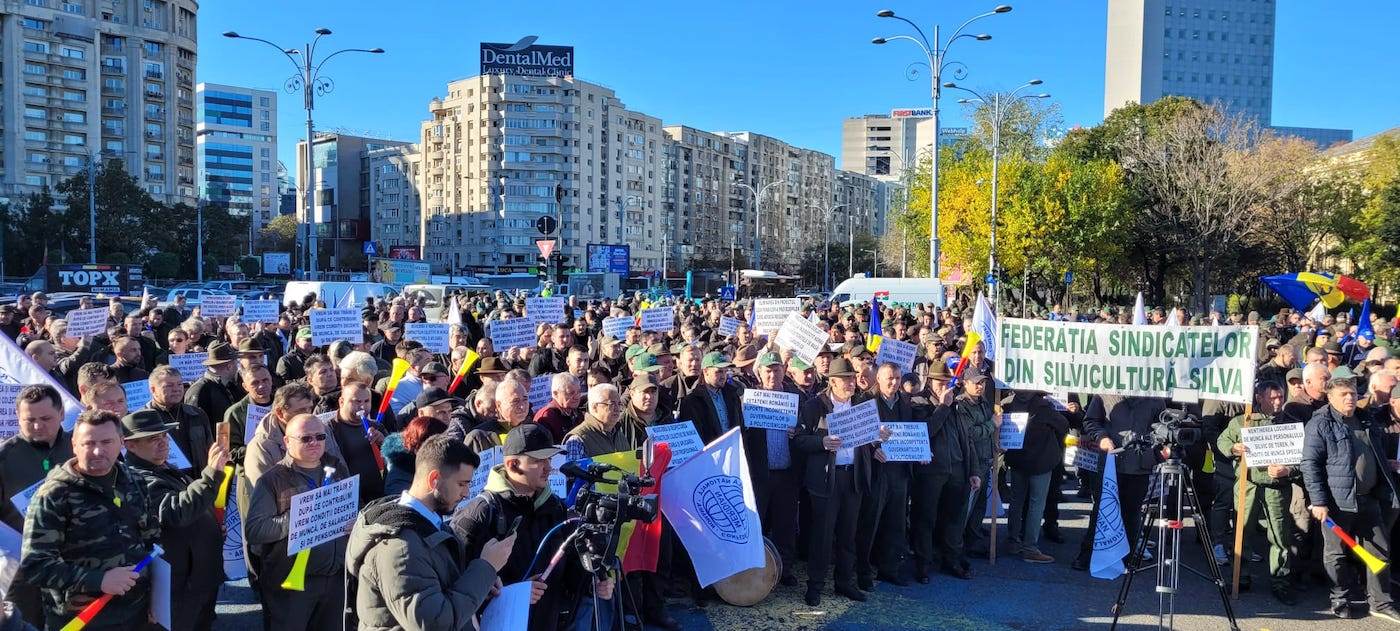 Federaţia Sindicatelor din Silvicultură Silva anunţă un protest de amploare în Piaţa Victoriei din Capitală 