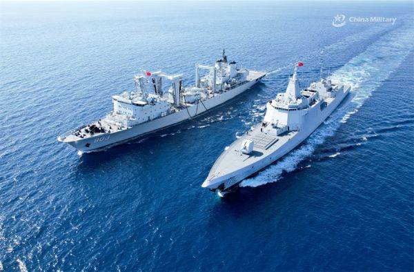 Chinese military ships, prepared to interdict maritime traffic to and from Taiwan (Photo source: http://eng.mod.gov.cn/)