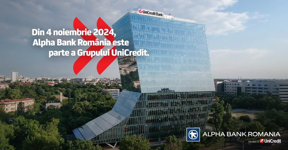 UniCredit deţine pachetul majoritar de acţiuni al Alpha Bank România