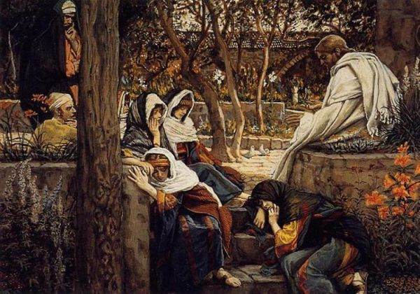 Jesus la Betania. Pictură de James Tissot, 1894. (Sursa foto: https://www.wikiart.org/en/james-tissot/jesus-at-bethany)