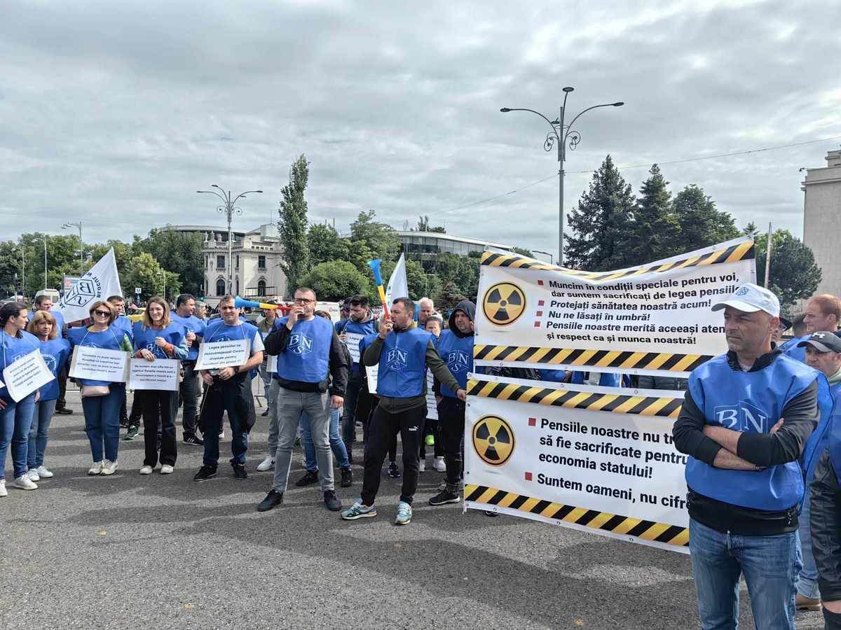 Protest al sindicaliştilor din Energie la Ministerul Muncii