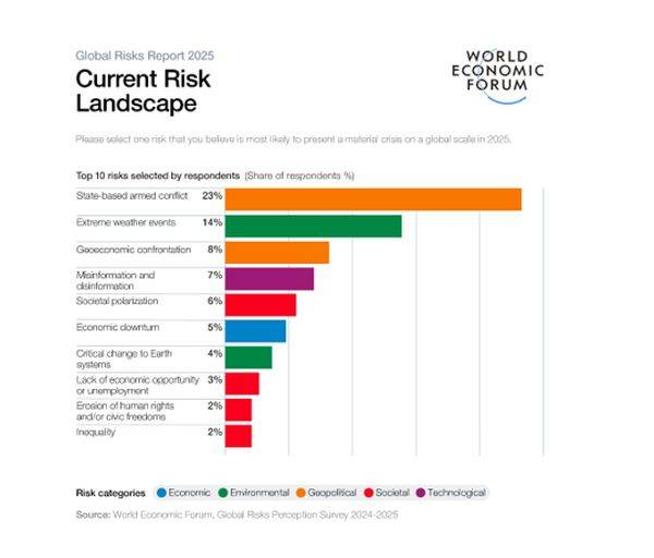 Global Risks Report 2025: conflictele între state, mediul şi dezinformarea - principalele ameninţări