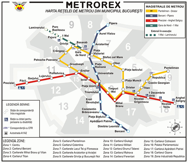 Peste 5-10 ani, metroul va circula şi în zonele 6, 12 şi 13. 