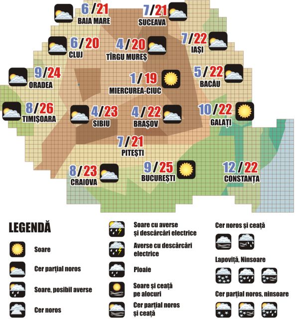 Prognoza meteo (08-09 octombrie 2024)