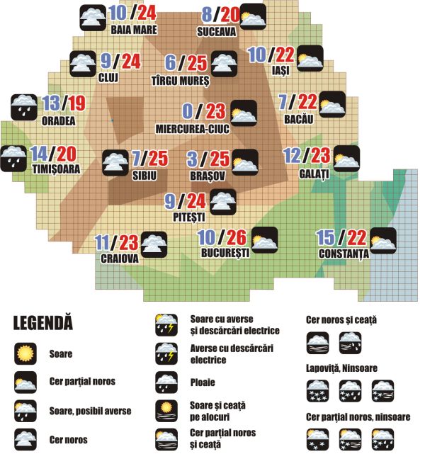 Prognoza meteo (09-10 octombrie 2024)