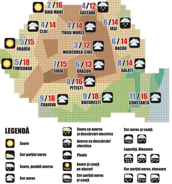 Prognoza meteo (16-17 octombrie 2024)