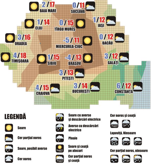 Prognoza meteo (18-19 octombrie 2024)