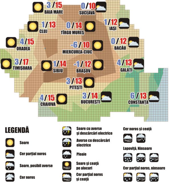 Prognoza meteo (19-20 octombrie 2024)