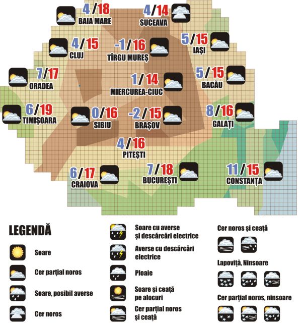 Prognoza meteo (24-25 octombrie 2024)