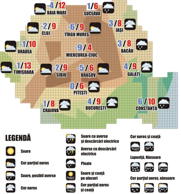 Prognoza meteo (9-10 noiembrie 2024)