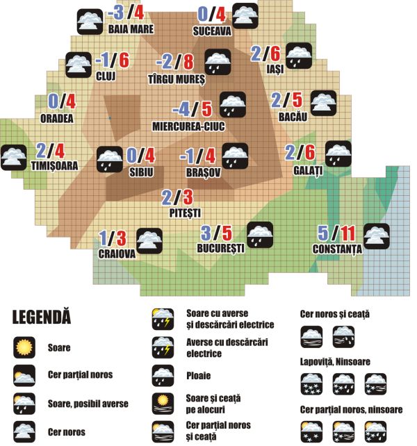 Prognoza meteo (12-13 noiembrie 2024)