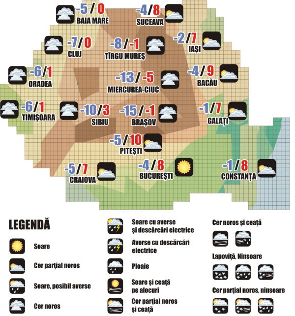 Prognoza meteo (17-18 ianuarie 2025)