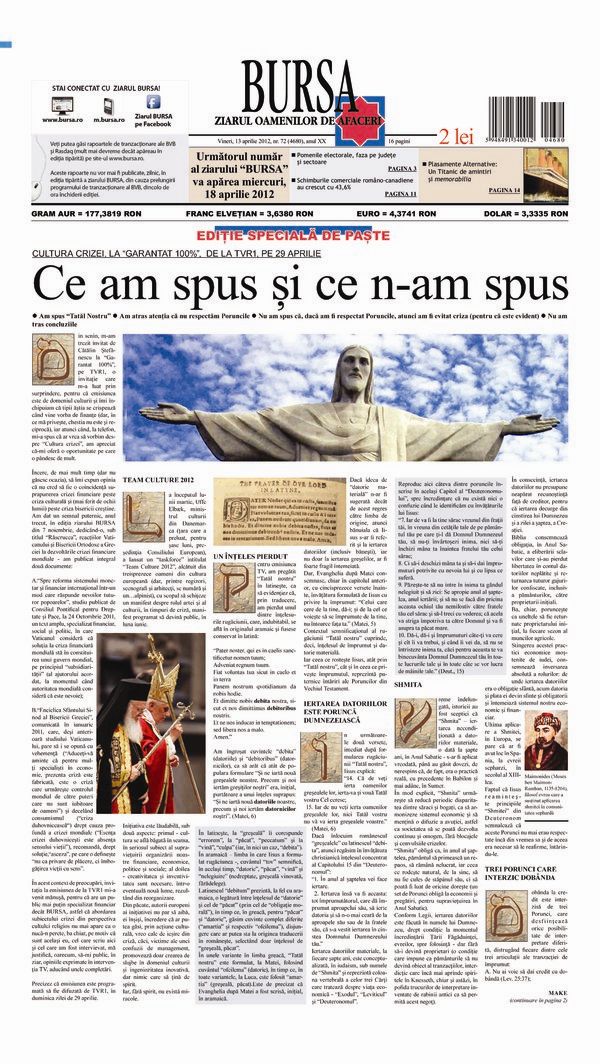 Ediţia din 13.04.2012